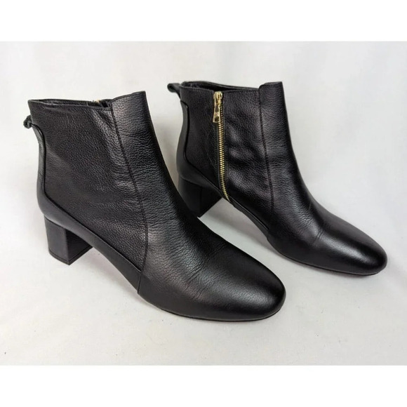 Jack Rogers sz. 11 M Berkley Black Pebble Leather Ankle Boots Booties Classic - Picture 1 of 9